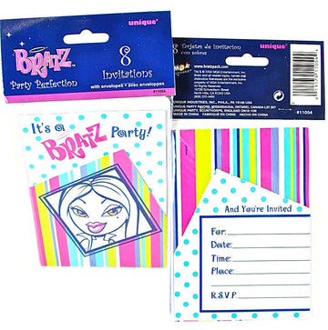BRATZ  8 X PARTY INVITATIONS/ENVELOPES (144)